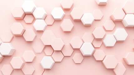 Aufkleber - Abstract Pink and White Hexagon Pattern Background