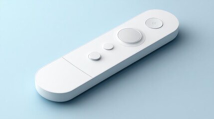 Poster - White Wireless Remote Control Device On Blue Background