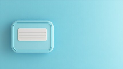 Poster - Light Blue Square with White Rectangular Panel