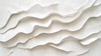 Poster - Abstract White Wave Wall Texture Design