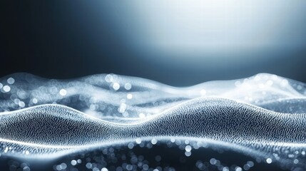 Poster - Dynamic Business Insights with Analytics Interface and Glowing Wave Patterns in Abstract Visuals