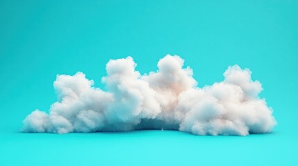 Poster - White Clouds Resting on a Turquoise Background