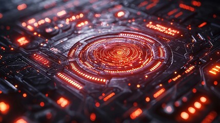 Poster - futuristic ai powered security system scanning biometric data for advanced fraud detection