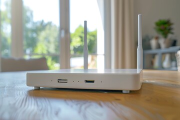 Aufkleber - Wireless router on table in living room
