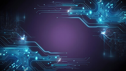 Poster - Abstract Tech Circuit Board Frame 