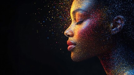 Poster - glowing emotional spectrum depicting sentiment analysis in natural language processing