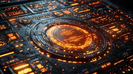 Poster - Futuristic System Monitoring Headline Sentiment Fluctuations with Glowing Emotional Meter