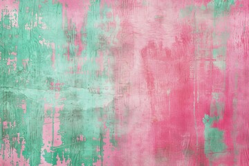 Poster - Pink and green wall with a textured surface