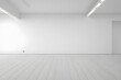 © Hafiza Khatun Shapla - Empty white room with wooden floor and modern lighting