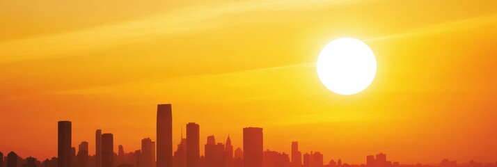 Poster - Captivating Spring Eclipse Casts Shadows Over Manhattan’s Skyline at Sunset