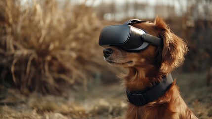 Poster - An immersive customer service interaction utilizing VR technology for enhanced support Stock Photo with side copy space
