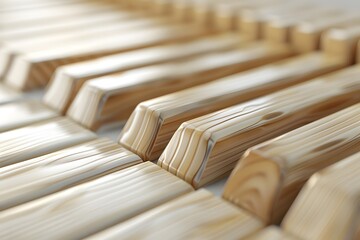 Poster - Close-Up of Smoothly Finished Wooden Planks with Angular Edges