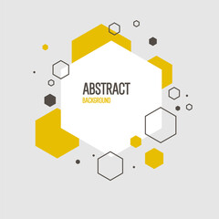 Poster - Composition with geometric shapes. Abstract background for design. A template for advertising in a modern style. Stylish illustration for the poster. Trendy stylish graphics.