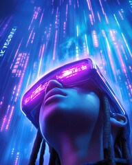 Poster - Immersive virtual reality experience with vibrant colors