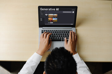 Poster - Generative AI virtual assistant tools for prompt engineer and user for ease of engage artificial intelligence AI technology help people to work with generative AI functions by prompting the AI snugly