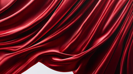 Poster - Elegant red velvet stage drapes are parted in the center, suggesting an event or reveal on a blank white background. Velvet. Illustration