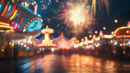 Canvas Print - colorful new year celebrations abstract background with defocused bokeh lights featuring glowing fir