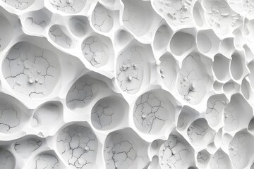 Poster - Intricate Textures of a White Cellular Structure