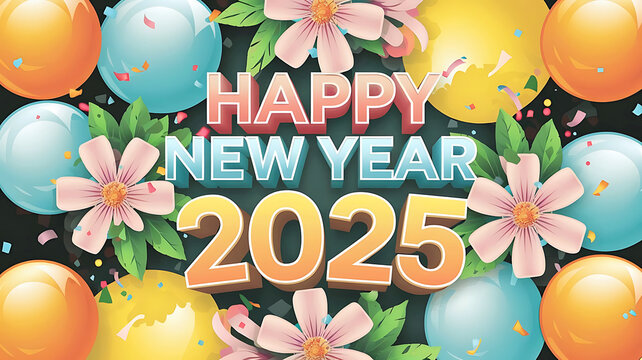Cheers to a Bright and Prosperous New Year 2025! Background and Banner Design.