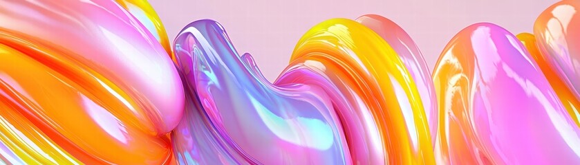 Poster - A vibrant swirl of colorful, glossy paint creates a dynamic and artistic backdrop, showcasing shades of pink, orange, and purple.