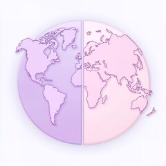 Poster - Pastel World Map Divided