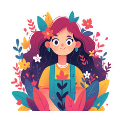 Illustration of a beautiful and cute girl in vector format