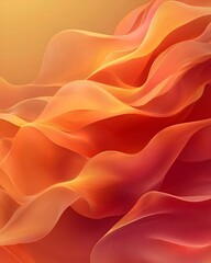 Poster - Flowing abstract waves in warm hues of orange and red create an inviting and dynamic visual effect, perfect for backgrounds or artistic projects.