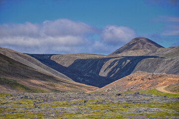 Fagradalsfjall Volcano June 28, 2024, active tuya volcano formed in the Last Glacial Period, Reykjanes Peninsula, by Reykjavík, Iceland