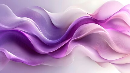 Poster - A stunning abstract design featuring flowing waves in soft shades of purple and pink, creating a sense of calm and elegance through its swirling motion.