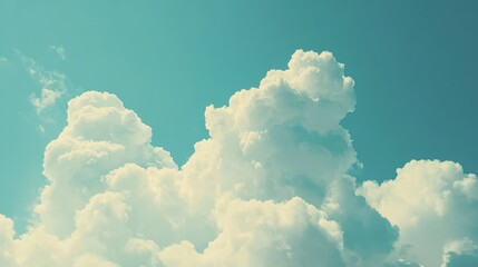 Wall Mural - Towering Cumulus Clouds Against Blue Sky