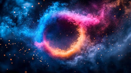 Wall Mural - Colorful Nebula Space Abstraction