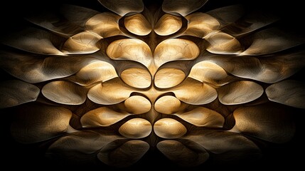 Wall Mural - Symmetrical golden abstract texture.