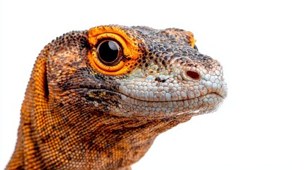 Naklejka na meble Closeup Portrait of a Vivid Orange Monitor Lizard
