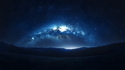 Wall Mural - panoramic view of the milky way and stars