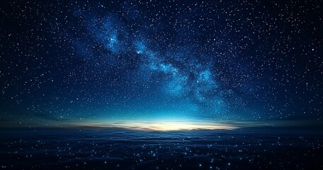 A backdrop featuring a dark blue night sky dotted with stars.