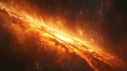 Wall Mural - a blazing, spinning black hole in the cosmos, surrounded by luminous gas and dust.