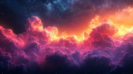 Wall Mural - the stunning pink and purple nebula encountered in the depths of space exploration.