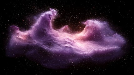 Wall Mural - a three-dimensional depiction of a cosmos with a galaxy, stars, and vibrant nebula set against a dar