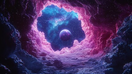 Wall Mural - spectacular view of the universe with planets and stars.