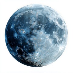 Wall Mural - a big, circular, blue and white moon covered in numerous craters.