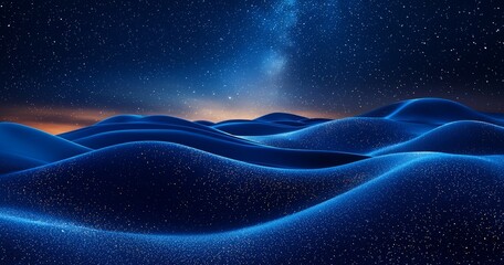 Wall Mural - a backdrop featuring a dark blue night sky adorned with twinkling stars.