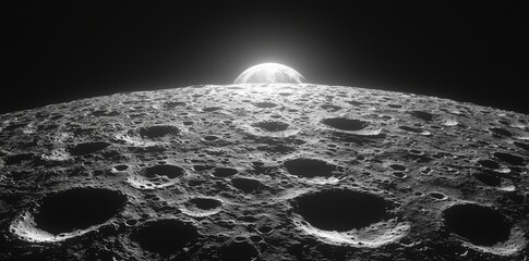 Wall Mural - a detailed depiction of the moon showcasing its craters and lunar terrain.