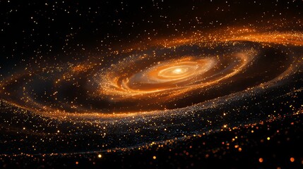 Wall Mural - a whirling, blazing black hole in the universe, accompanied by radiant gas and dust.