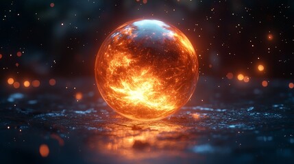 Wall Mural - an illustration of a colorful space with three planets and a star.