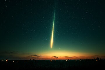 Wall Mural - a photograph capturing comet c 2014 q2 loveioy in flight across the cosmos.