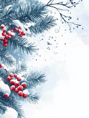 Wall Mural - winter background vector. hand painted watercolor drawing for christmas. and happy new year season. 