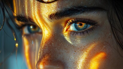 Poster - Intense Focus and on a Digital Screen Symbolizing Effort and Determination