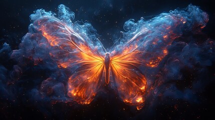 Poster - glowing butterfly nebula vibrant cosmic beauty and life in the depths of space