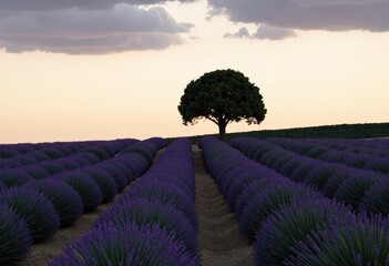 Canvas Print - lavender field at sunrise