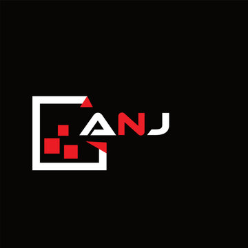  ANJ creative minimalist letter logo.  ANJ unique vector initials alphabet letter logo design
